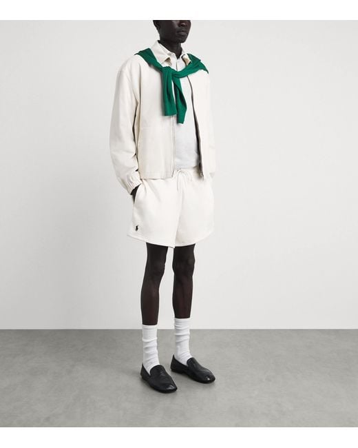 Ralph Lauren White X Wimbledon Fleece Shorts for men