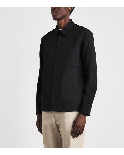 Vince Black Zip-Up Shacket for men
