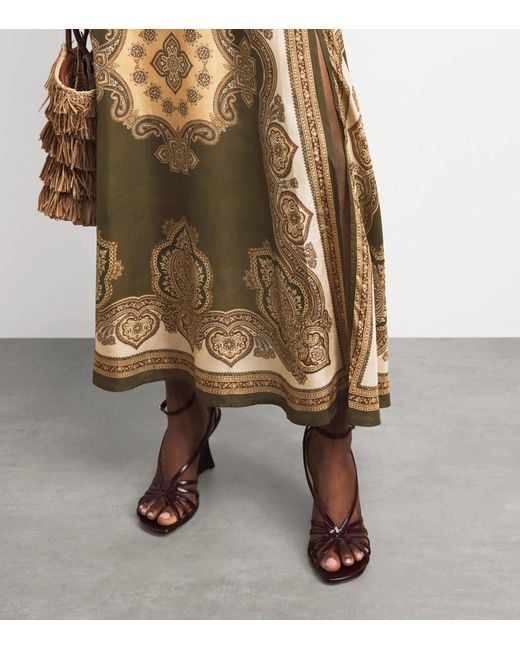 Zimmermann Metallic Printed Mahon Midi Tunic Dress