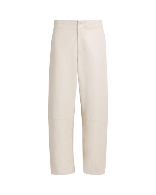 Lauren Manoogian White Nappa Leather Wide-Leg Trousers