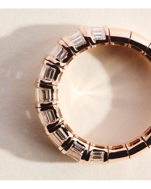 SHAY Natural Rose And Diamond Baguette Ring