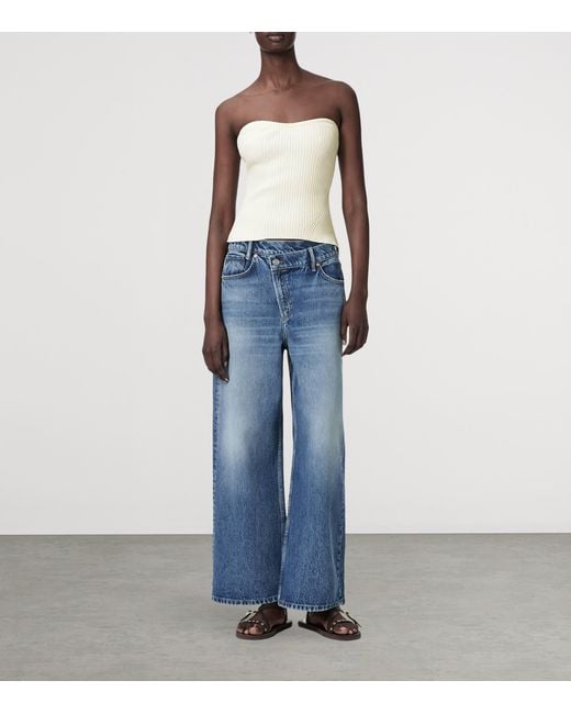 AllSaints Natural Knitted Bandeau Cruz Top