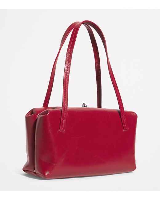 Jil Sander Small Leather Goji Pillow Shoulder Bag in Red | Lyst