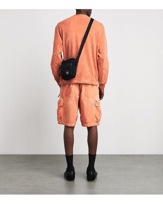 Stone Island Black Coated-Nylon Logo Cross-Body Bag for men