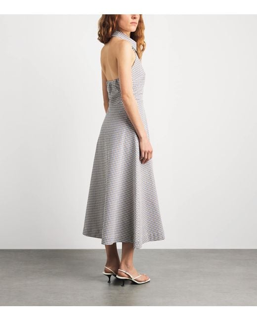 Veronica Beard Gray Gingham Mackey Midi Dress