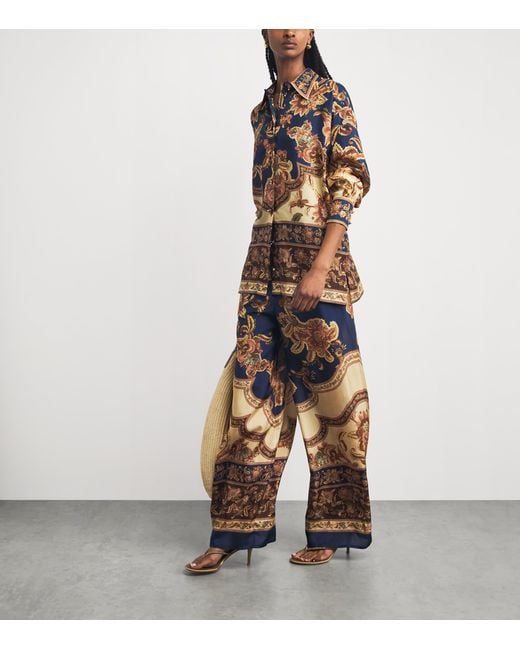 Zimmermann Multicolor Silk Printed Aster Trousers