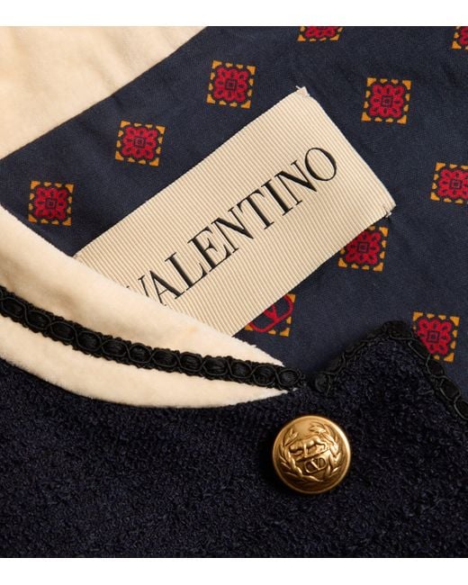 Valentino Blue Bouclé Bomber Jacket for men