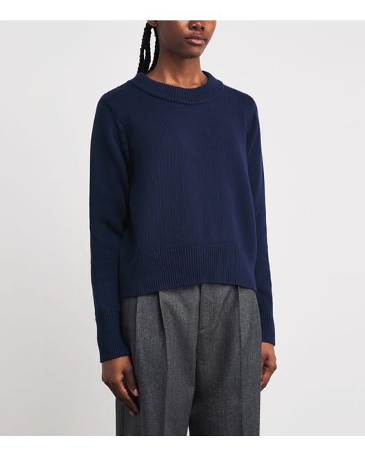 With Nothing Underneath Blue Wool Devon Sweater