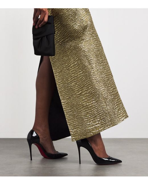 Emilia Wickstead Green Metallic Seersucker Micheline Gown