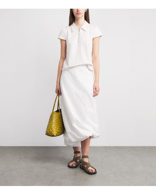 ME+EM White Organic Cotton Zipped Polo Sweater