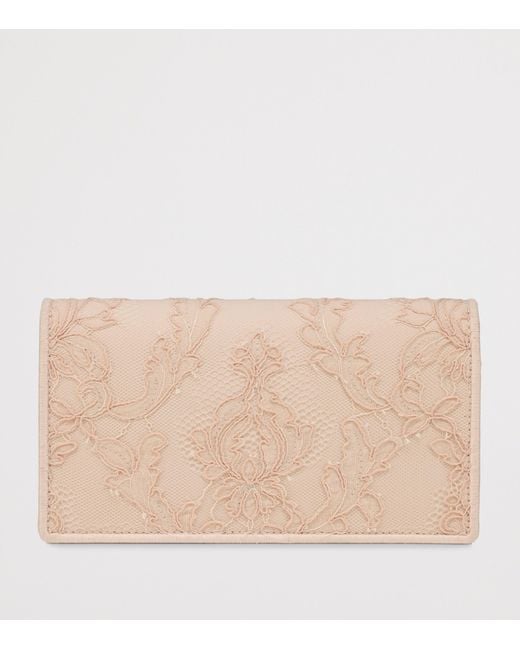 Christian Louboutin Natural Bettina Crepe Satin Lace Clutch Bag