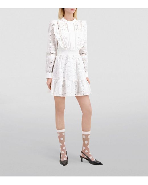 The Kooples White Broderie Anglaise Mini Dress