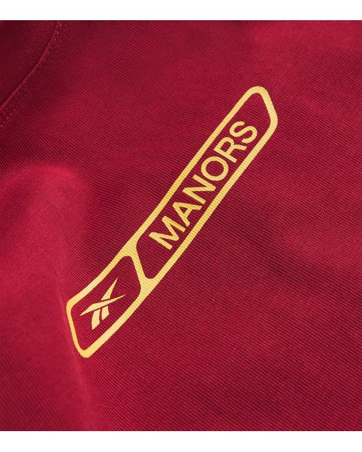 Manors Red X Reebok Cotton Logo T-Shirt for men
