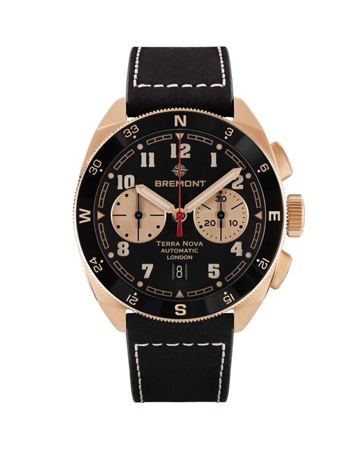 Bremont Black X Jimmy Chin Rose And Leather Terra Nova Chronograph Watch for men