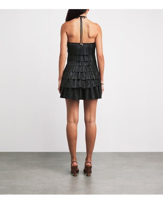 Cult Gaia Black Pleated Varsha Mini Dress