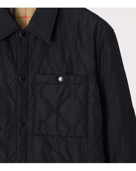 Burberry Black Quilted Reversible Check Overshirt for men