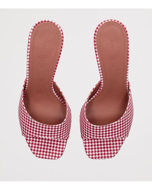 AMINA MUADDI Pink Houndstooth Lupita Mules 70
