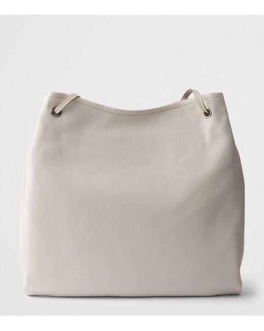 Prada Gray Large Leather Route Shoulder Bag