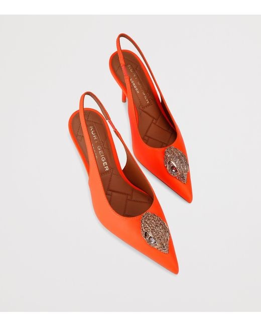 Kurt Geiger Red Leather Eagle Slingback Pumps