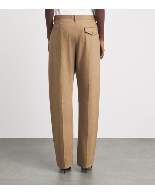 Khaite Natural Wool Hunter Straight Trousers