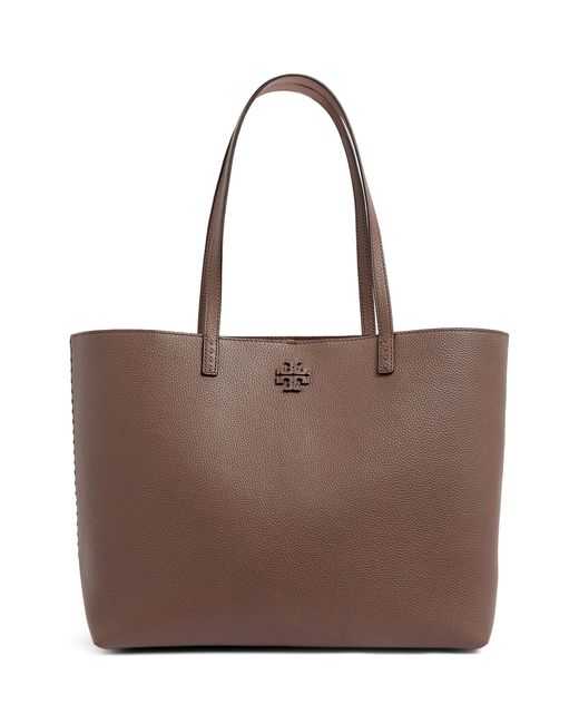 Tory Burch Brown Leather Mcgraw Tote Bag
