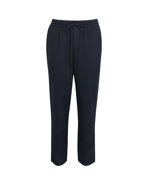 Sease Blue Stretch-Virgin Wool Mindset Drawstring Trousers for men