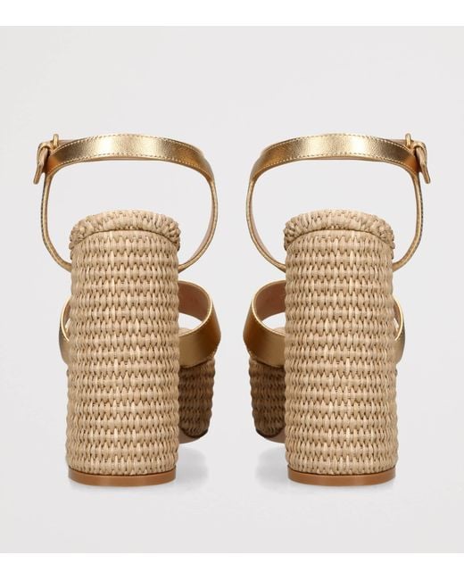 Gianvito Rossi Metallic Nappa-Raffia Bebe Platform Sandals 70