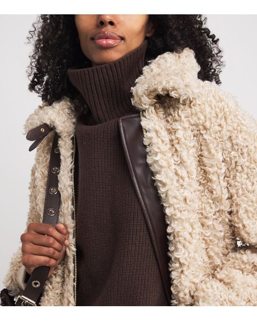 Maje Brown Wool-Cashmere Sweater Collar