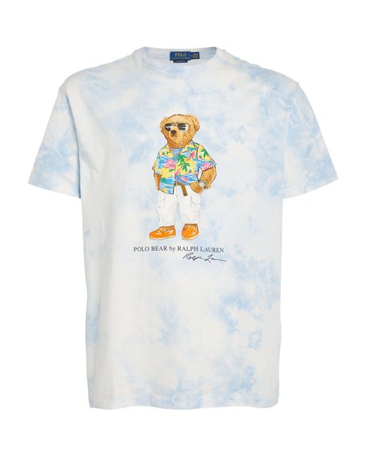 Polo Ralph Lauren Blue Tie-dye Polo Bear T-shirt for men