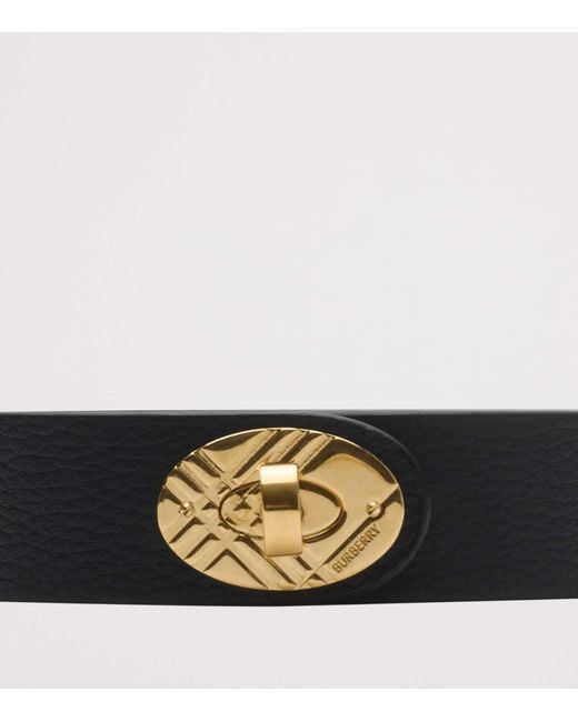 Burberry Black Leather Cotswolds Belt