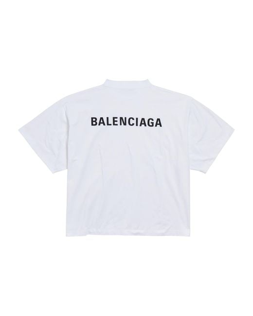 Balenciaga White Logo Cropped T-Shirt