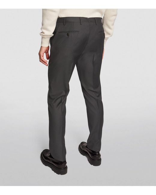 Corneliani Gray Virgin Wool Slim Tailored Trousers for men