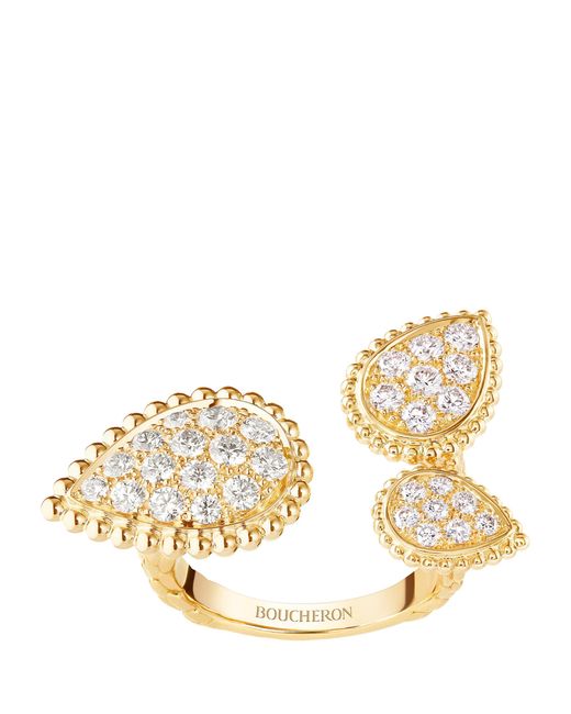 Boucheron Metallic And Diamond Serpent Bohème Three Motifs Ring