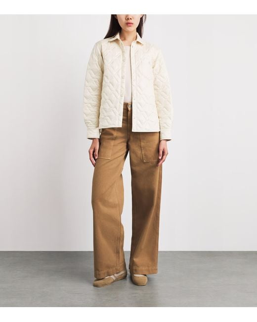 Moncler White Diamond-Quilted Overshirt