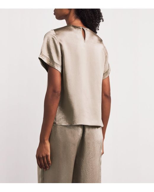 Jonathan Simkhai Natural Satin Addison T-Shirt