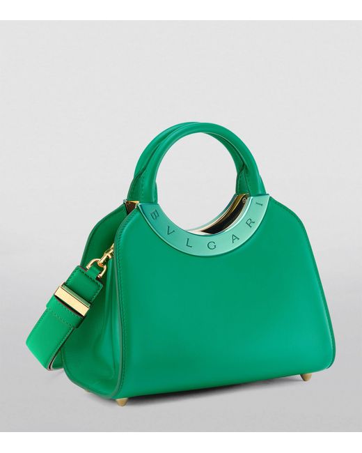 BVLGARI Green Small Leather Roma Top-handle Bag