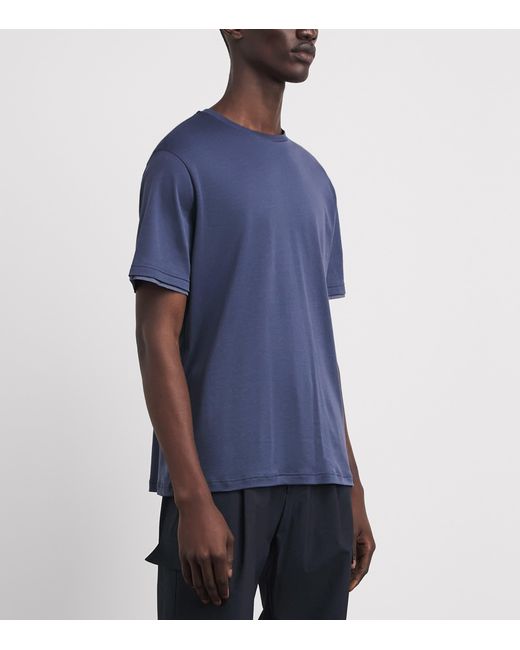 Herno Blue Cotton Layered T-Shirt for men