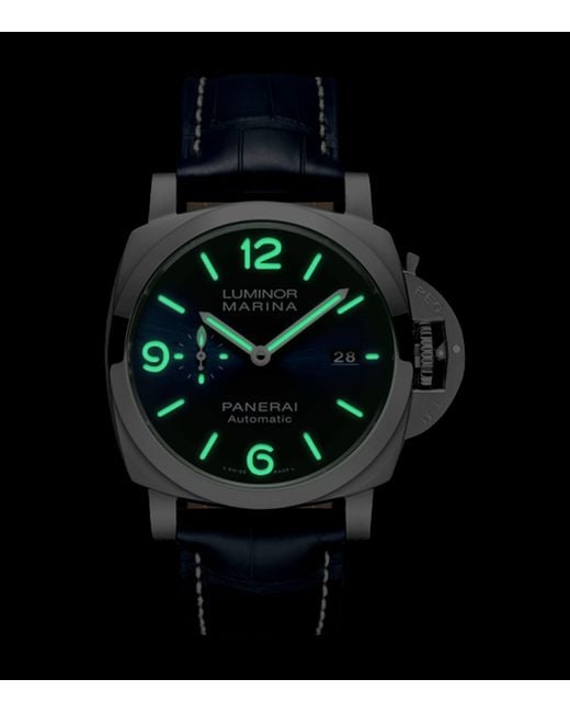 Panerai Blue Stainless Steel Luminor Marina Watch for men