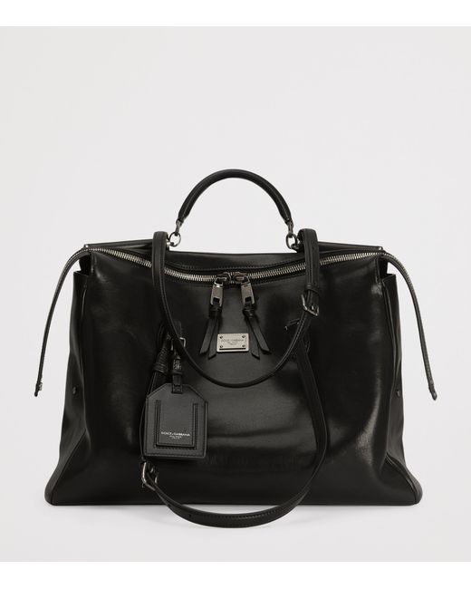 Dolce & Gabbana Black Leather-Blend Top-Handle Bag
