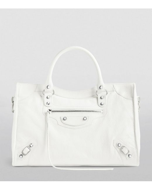 Balenciaga White Medium Leather Le City Top-handle Bag