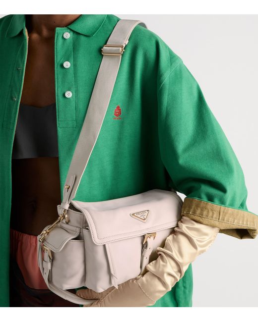 Prada Gray Medium Nappa Leather Explore Shoulder Bag