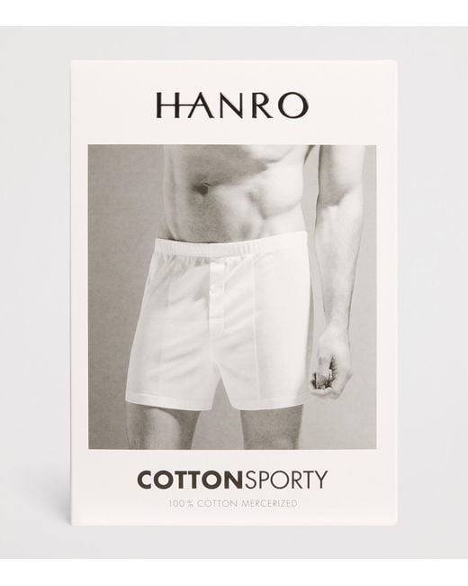 Hanro Blue Cotton Boxer Shorts for men