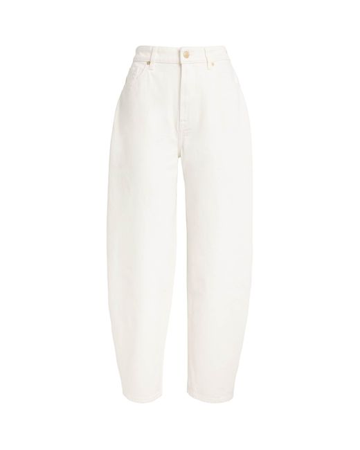 7 For All Mankind White Tapered Jayne Jeans