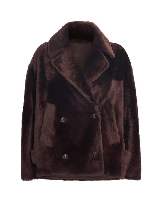 Yves Salomon Red Lacon Lambskin Jacket
