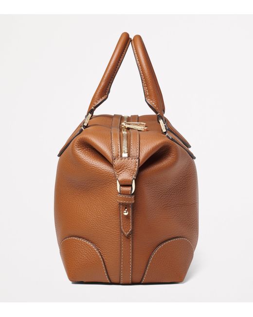 Aspinal Brown Leather Hudson Bowling Bag