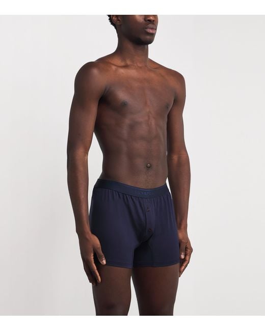 Sunspel Blue Superfine Cotton Boxer Shorts for men