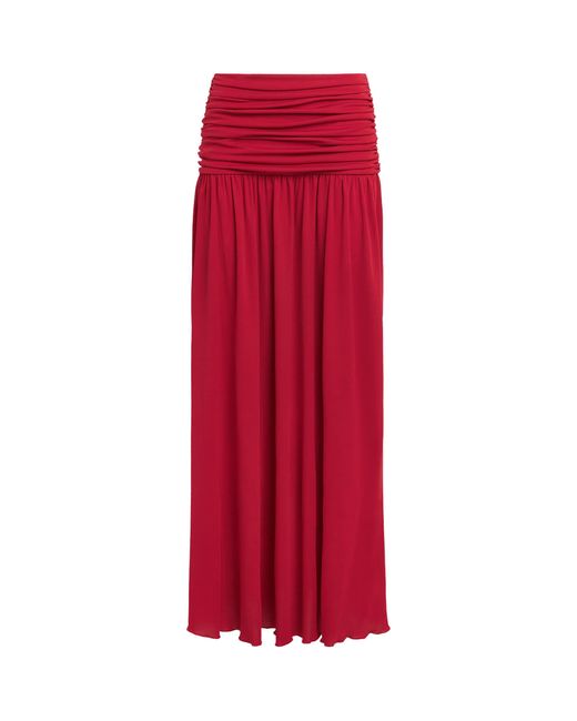 RETORI Red Draped Maxi Skirt