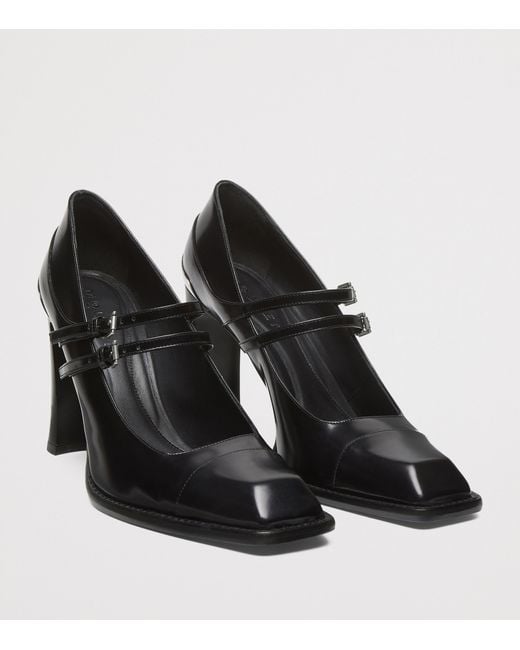 McQueen Black Leather Niko Mary Jane Pumps 95