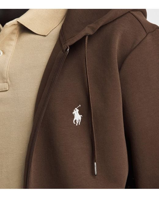 Polo Ralph Lauren Brown Cotton-Blend Logo Zip-Up Hoodie for men