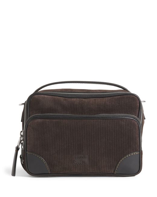 Paul Smith Black Suede Camera Cross-Body Bag for men